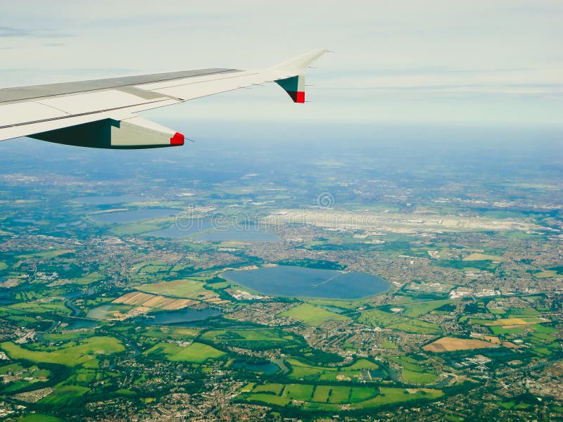 Windows Seat View Over The English Countryside During A Nice-London Windows Seat View Over The English Countryside During A Nice-London