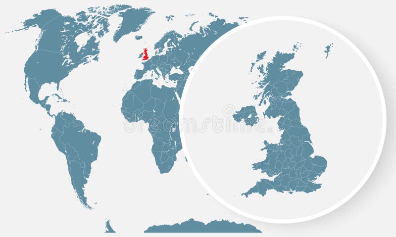 England in World Map, Vector Template Background Stock Vector