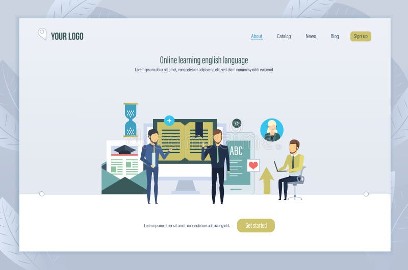 Englische Sprache online lernen Sprachschultraining, webinars, Internet-Lektionen lizenzfreie abbildung Englische Sprache online lernen Sprachschultraining, webinars, Internet-Lektionen lizenzfreie abbildung