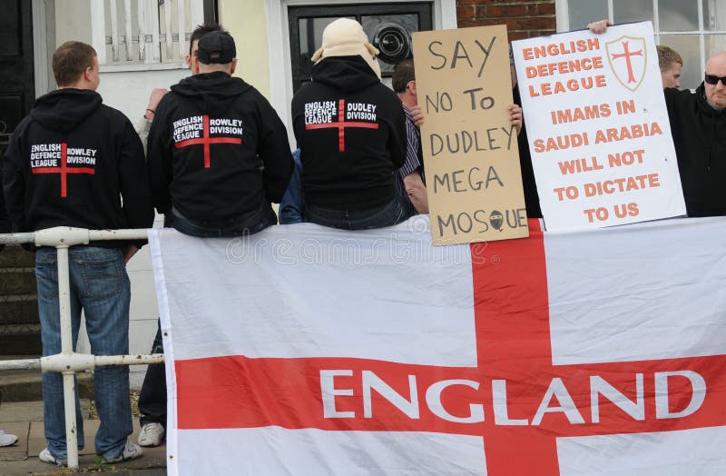 Englischer Verteidigung-Liga-Protest stockbilder Englischer Verteidigung-Liga-Protest stockbilder