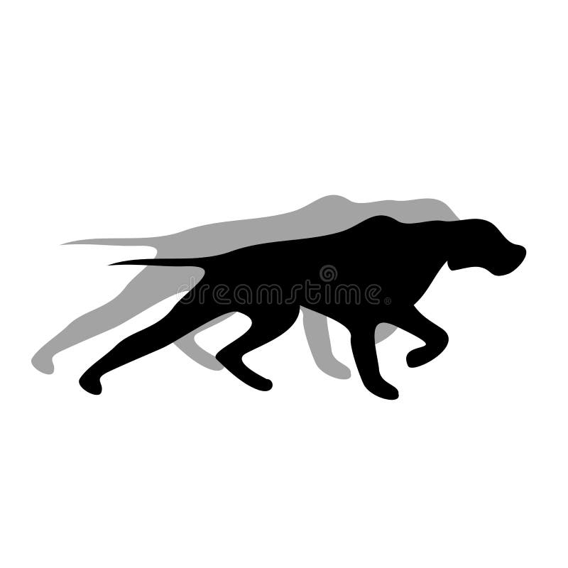 Englischer Zeigerhundeschwarz-Schattenbildvektor stock abbildung Englischer Zeigerhundeschwarz-Schattenbildvektor stock abbildung