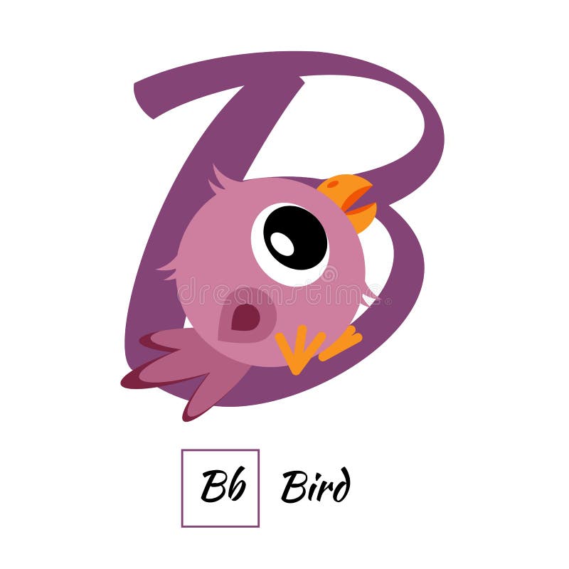 English Animal Alphabet Letter B In Vector Style Stock Illustration