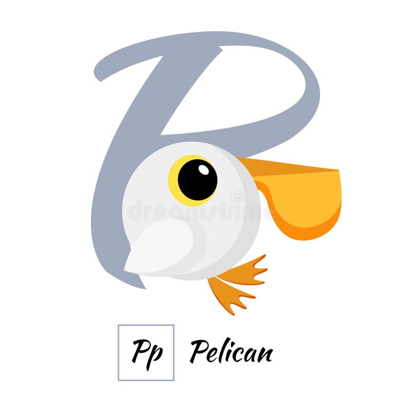 English Animal Alphabet Letter P In Vector Style Stock Illustration