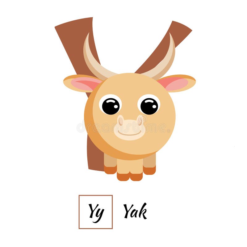 Animal Alphabet Y stock vector. Illustration of bull - 15686541