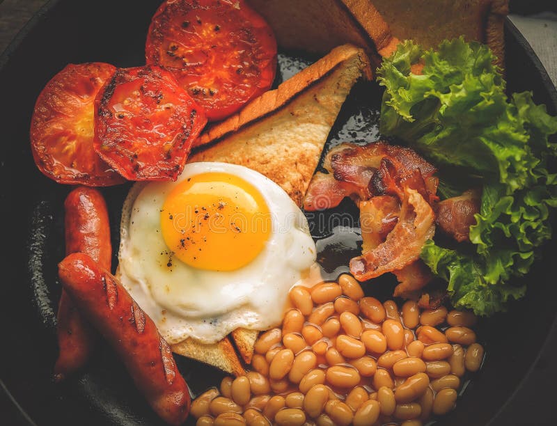 An English Breakfast is a Breakfast Meal that Typically Includes Bacon