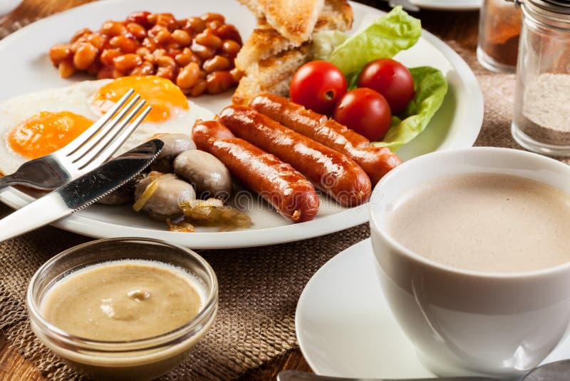 English Breakfast with Sausage Stock Image Image of breakfast