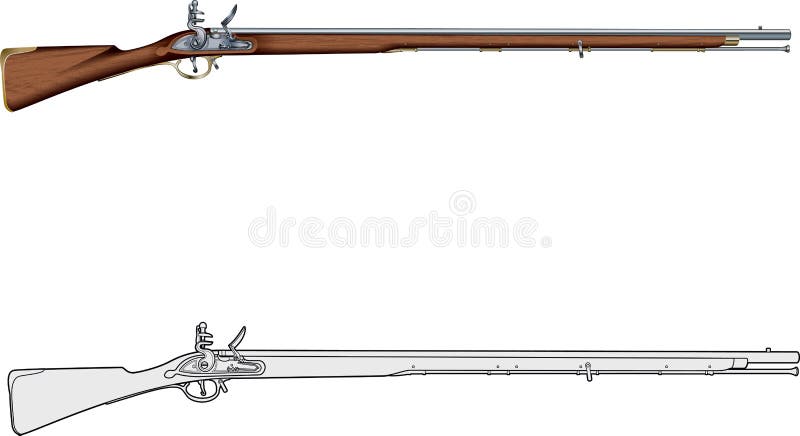 English brown bess flintlock muzzle loader musket