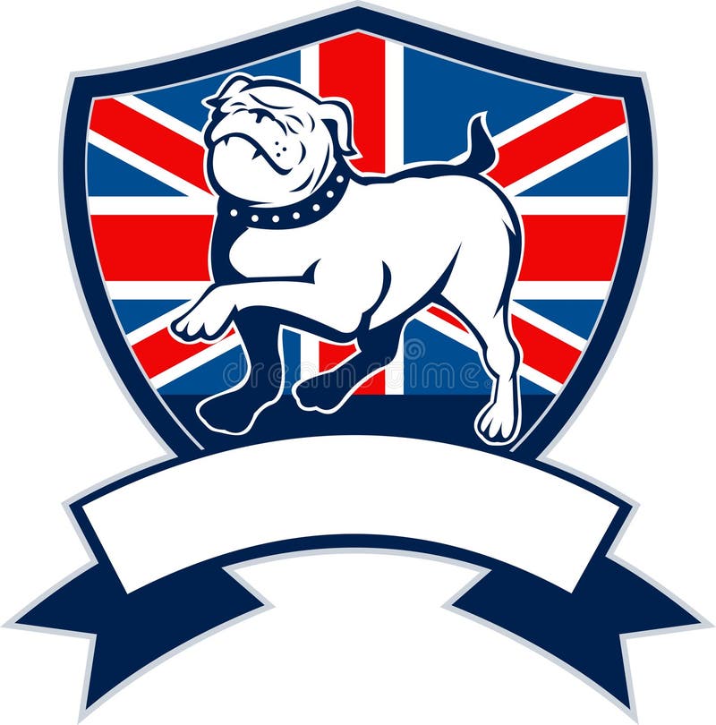 English bulldog Great Britain flag
