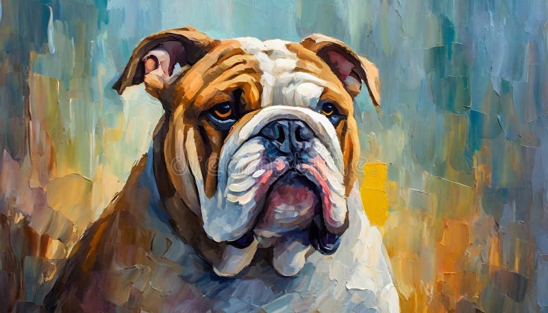 English bulldog oil painting portrait