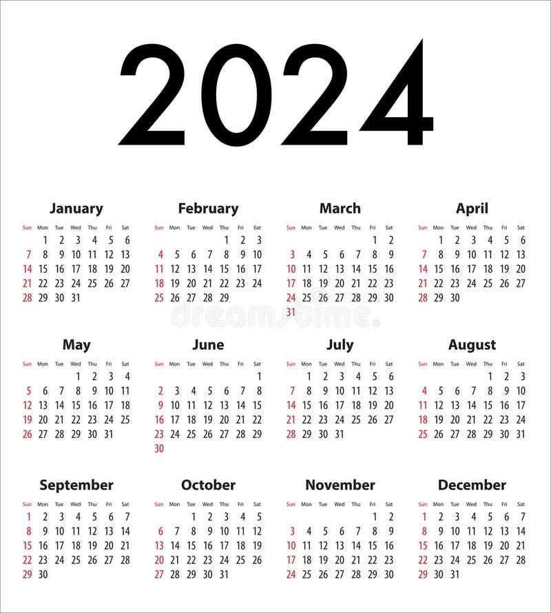 Calendar Grid for 2023, 2024 and 2025 Years. Simple Horizontal Template in  Russian Language Stock Vector - Illustration of 2024, company: 255791061