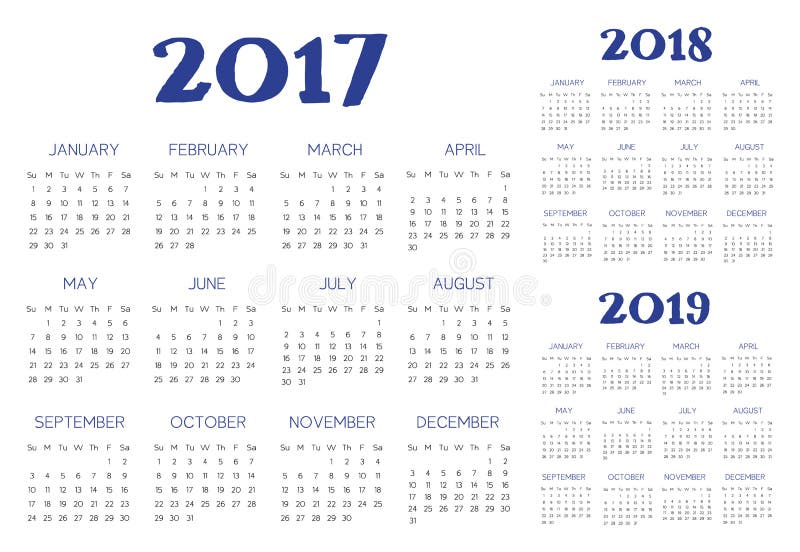 English calendar vector