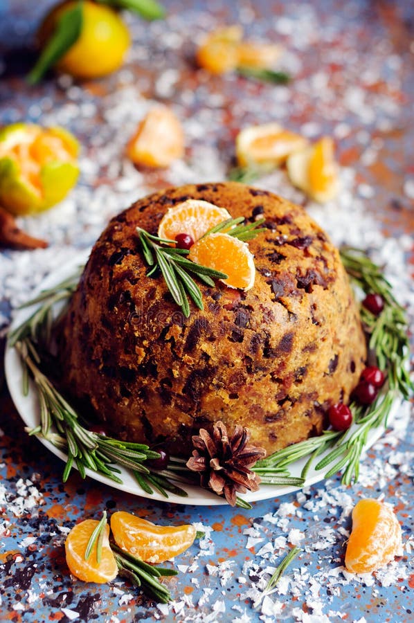 English Christmas Plum Pudding Stock Image - Image of orange ...
