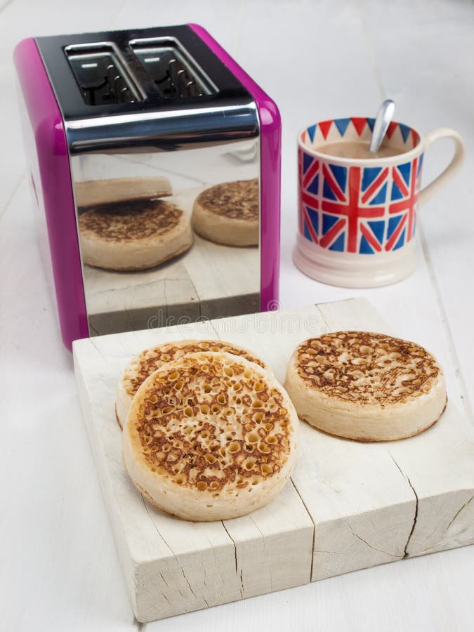 English Crumpets with Cup of Tea Stock Image Image of crumpets, traditional 41281069