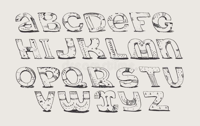 English Hand Drawn Abc From A To Z Capital Font Made With Nib And Serif Decorated Hatch Alphabet Painted Freehand Isolated On Stock Illustration Illustration Of Handwritten Background 70773716