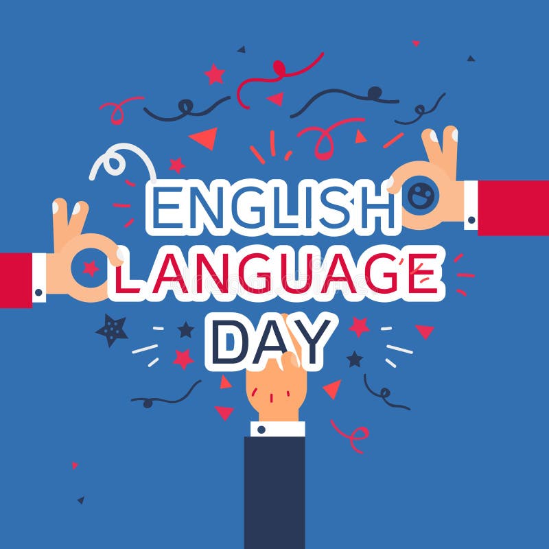 English Language Day Banner Stock Illustration Illustration of