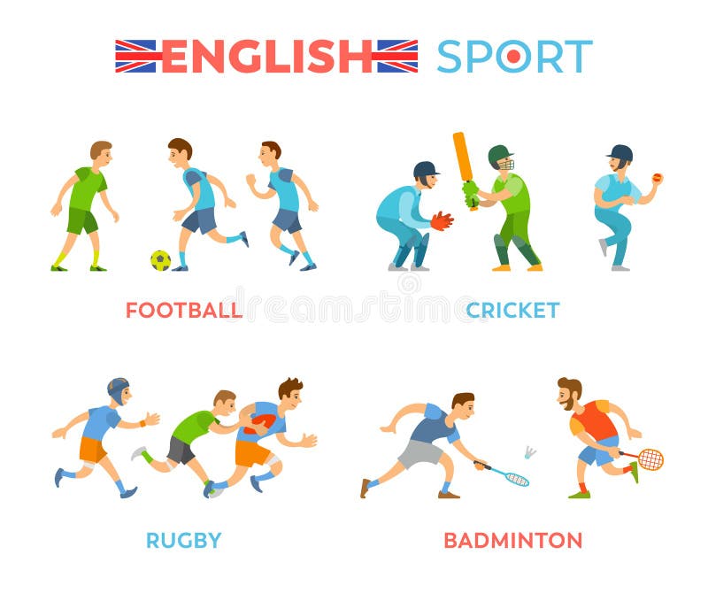 Man and Woman Playing English Sport, Active Vector Stock Vector -  Illustration of portrait, flag: 153962618