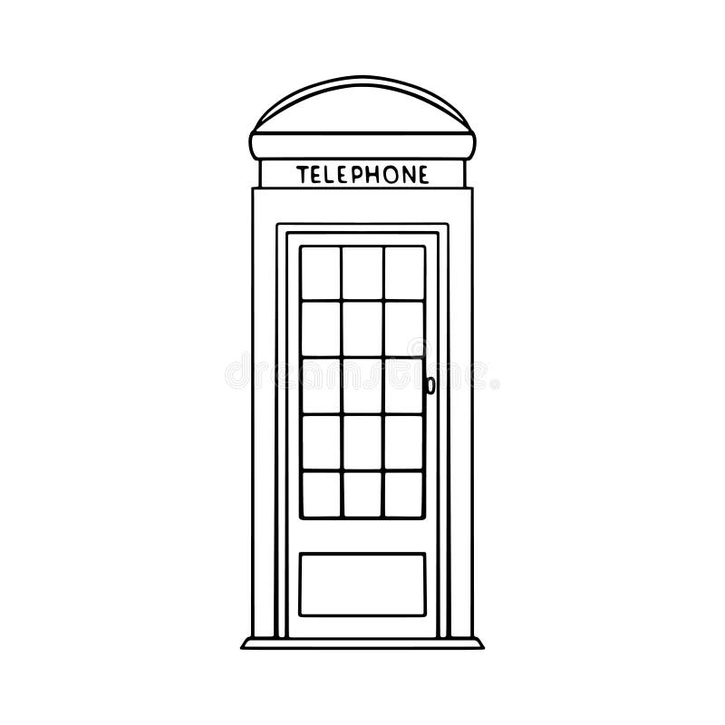 Black And White London Phone Booth - Telephone Booth Red Drawing - 400x400  PNG Download - PNGkit