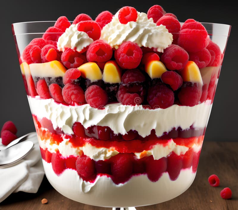 English Trifle, Generative AI Illustration Stock Illustration