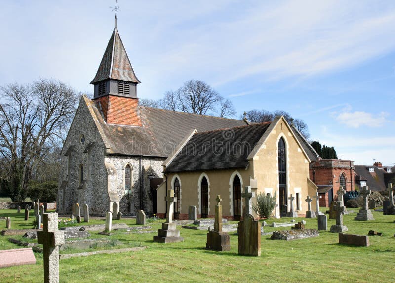 English Village Church and Graveyard