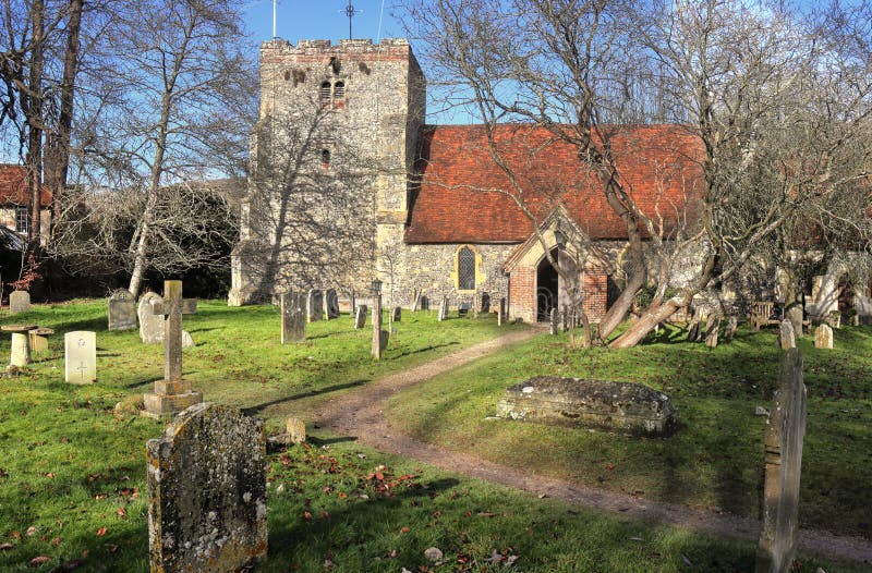 An English Village Church and Tower at Turville