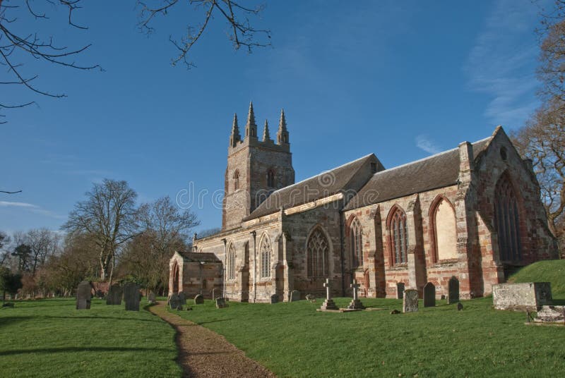 English Village Church in Winter