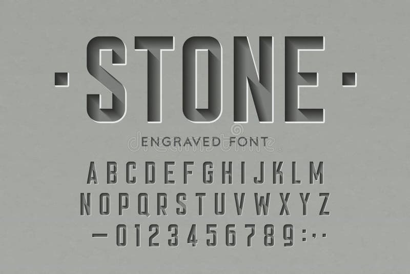 Engraved on stone font royalty free illustration