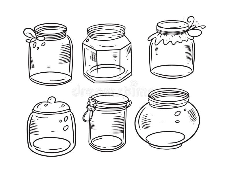 Black And White Mason Jar Clip Art