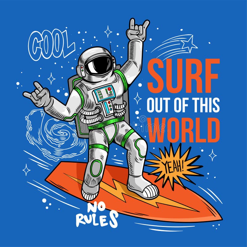 Cool dude astronaut spaceman in space Royalty Free Vector