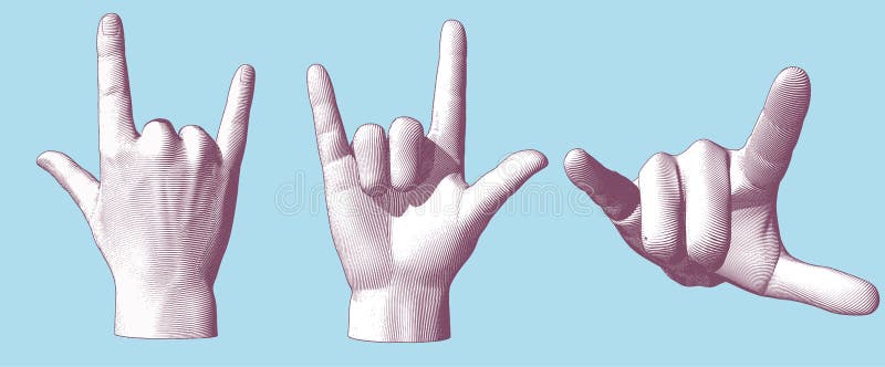 Hand Gesture Love You Sign Set Stock Vector (Royalty Free) 1759047197 |  Shutterstock