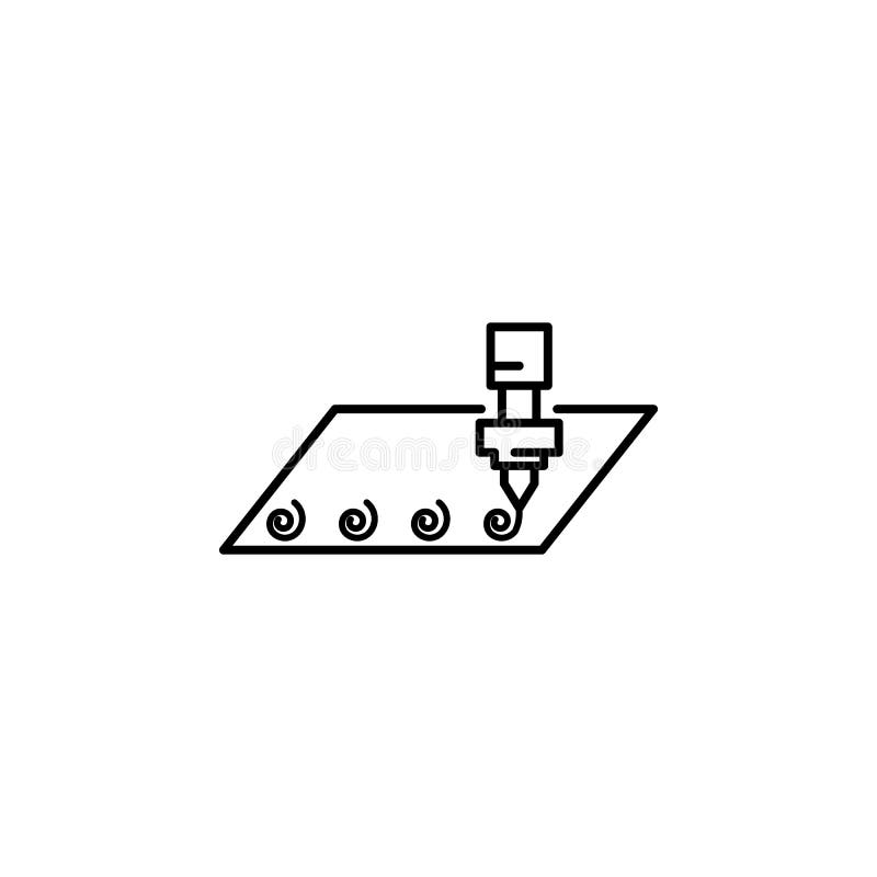 Engraving icon. Element of laser application in production for mobile concept and web apps illustration. Thin line icon for stock illustration