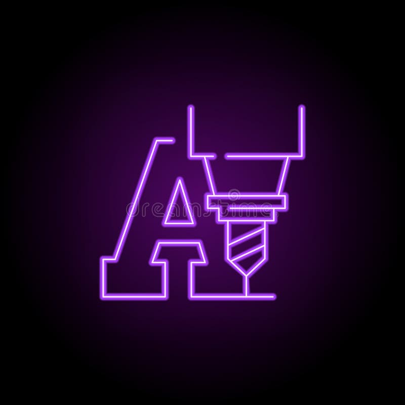 Engraving icon. Elements of Laser in neon style icons. Simple icon for websites, web design, mobile app, info graphics stock illustration