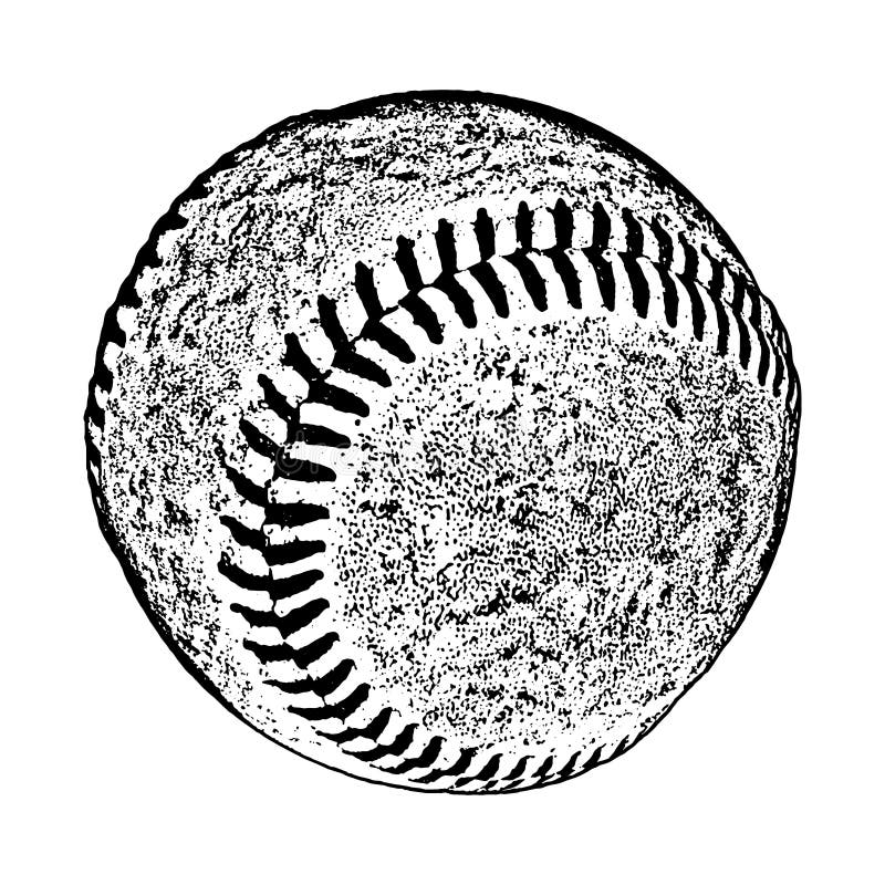 Engraving Illustration of Baseball Ball Stock Vector Illustration of engraving, isolated