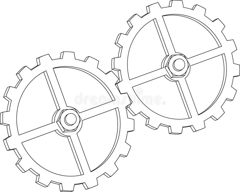 Engrenagens 3D ilustração stock