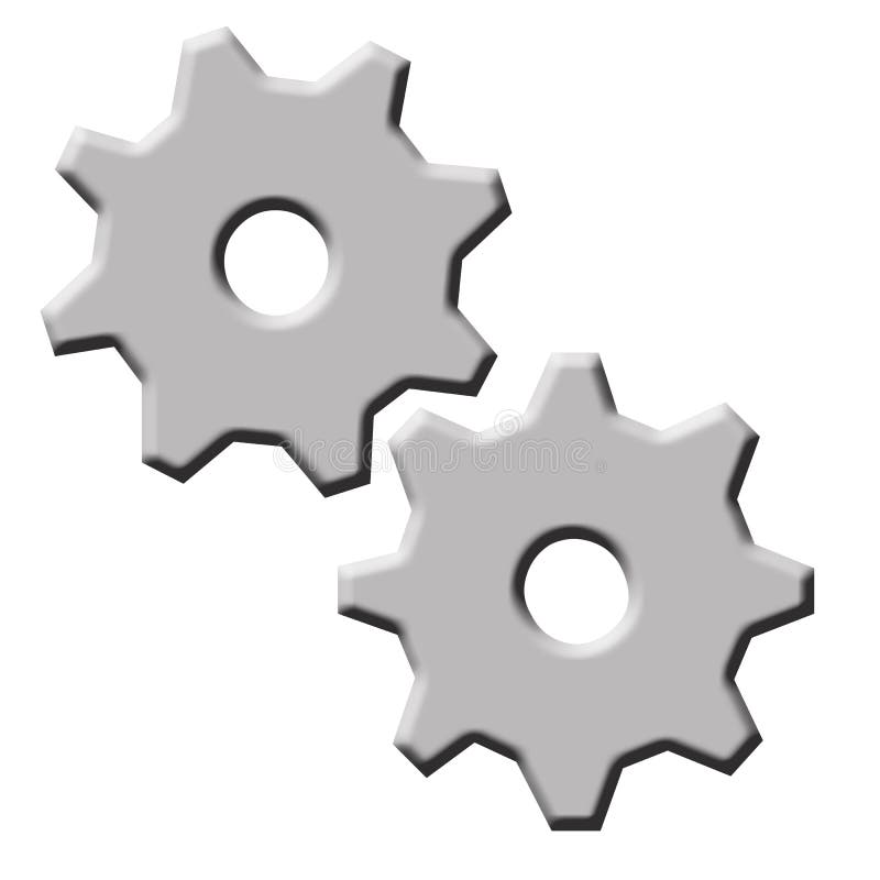 Engrenagens de Prata ilustração royalty free