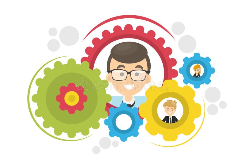 Engrenagens do trabalho da equipe ilustração stock Engrenagens do trabalho da equipe ilustração stock