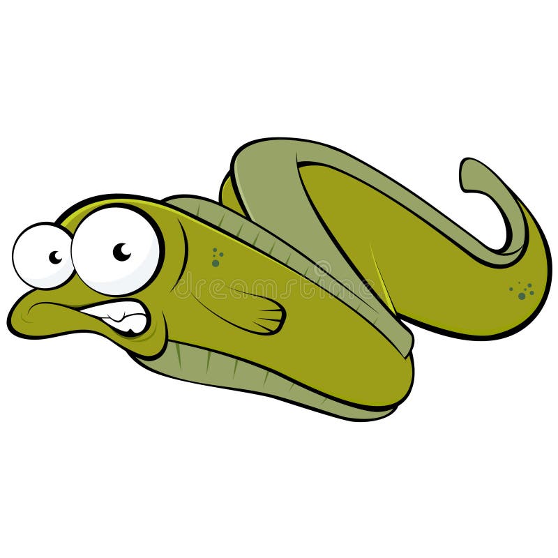 Enguia verde dos desenhos animados ilustração do vetor Enguia verde dos desenhos animados ilustração do vetor