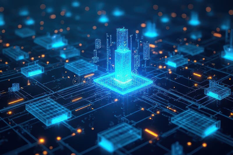 Enhanced Network Supervision Technologies stock illustration