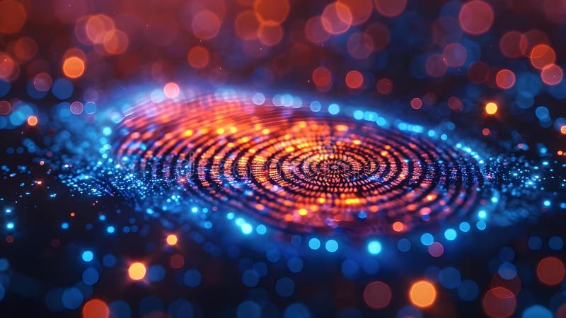 Securitate îmbunătățită : conectare securizată cu tehnologia scanării amprentelor digitale. concept biometric stock illustration