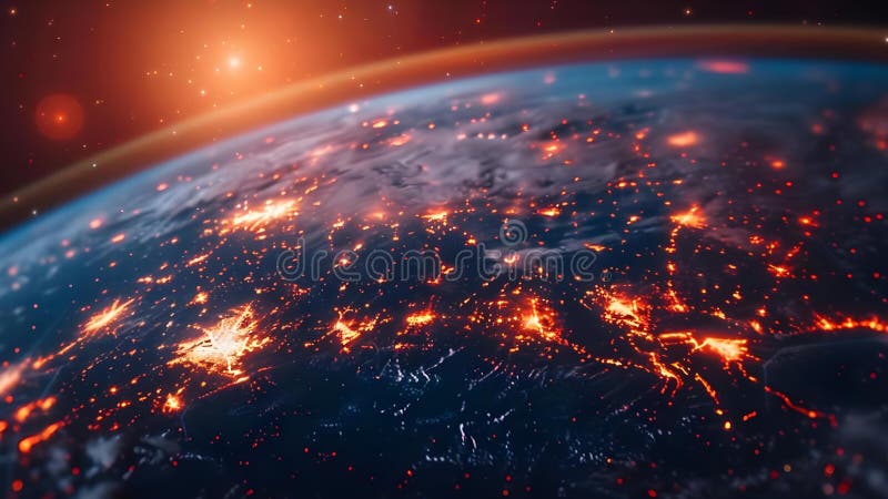 O mai bună vizualizare a rețelei tehnologice mondiale, cu securitate cibernetică și multe altele. concept stock illustration