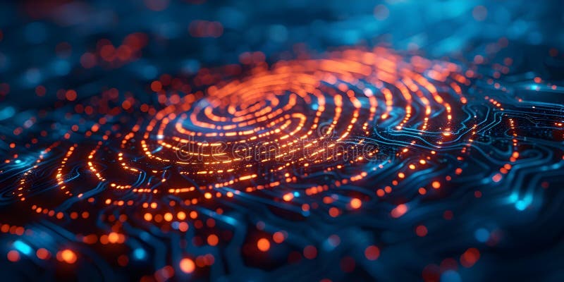 Enhancing Digital Security and Authentication with Cutting-Edge Biometric Fingerprint Technology. stock illustration