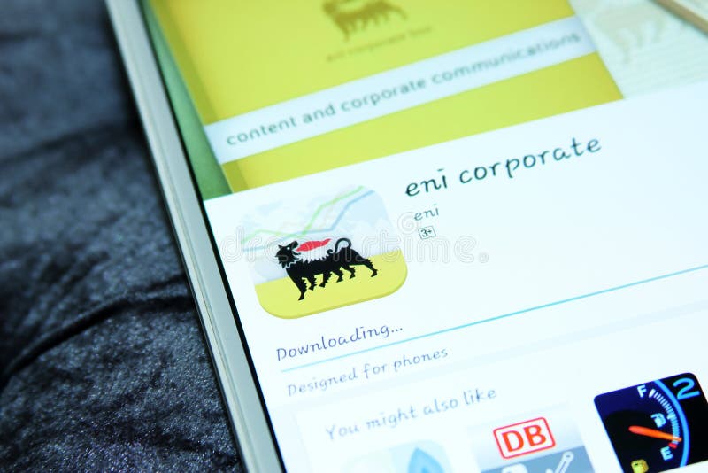 Eni corporate mobile app royalty free stock photo Eni corporate mobile app royalty free stock photo