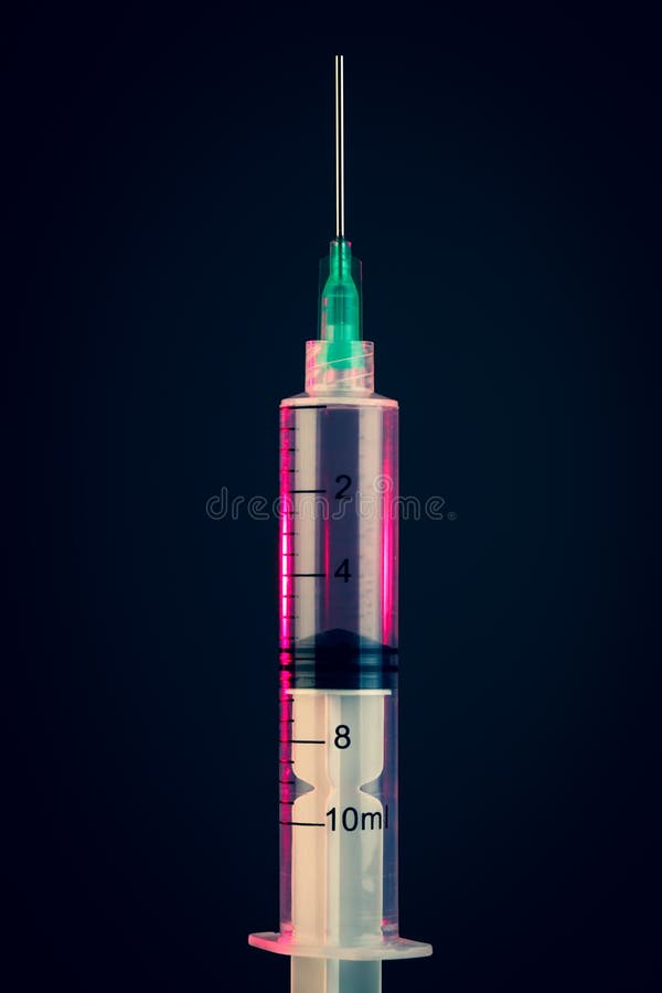 Enige injectienaaldspuit stock afbeeldingen Enige injectienaaldspuit stock afbeeldingen