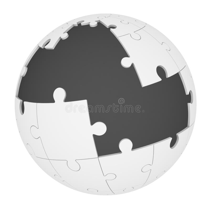 Enigma esf?rico com partes faltantes ilustração stock Enigma esf?rico com partes faltantes ilustração stock