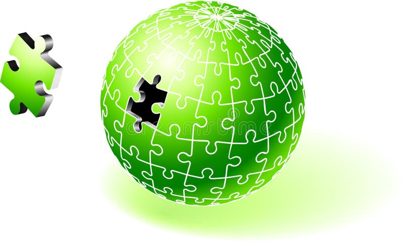 Enigma verde incompleto do globo ilustração do vetor Enigma verde incompleto do globo ilustração do vetor