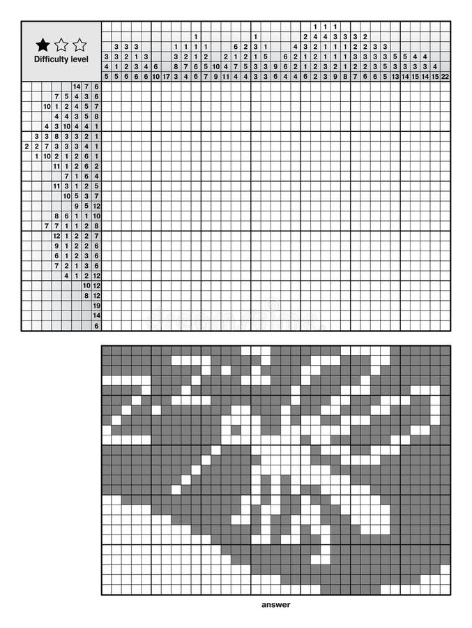 Puzzle de pintar por números (nonogram), jogo educacional para crianças,  sereia