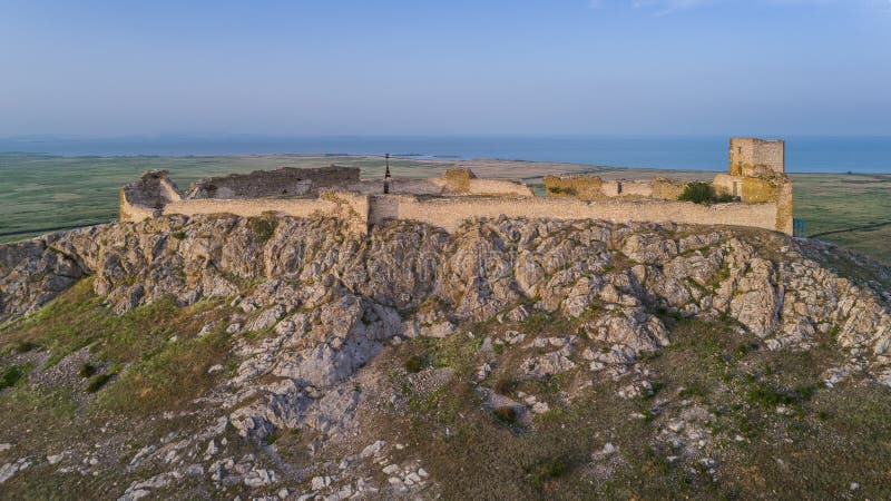 Aerial view from Enisala fortress. Dobrogea, Romania