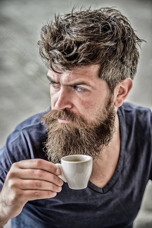 Enjoy Hot Drink. Hipster Drinking Fresh Brewed Coffee. Man with Beard and Mustache and Espresso Cup Stock Photo - Image of espresso, hair: 156380058 Enjoy Hot Drink. Hipster Drinking Fresh Brewed Coffee. Man with Beard and Mustache and Espresso Cup Stock Photo - Image of espresso, hair: 156380058