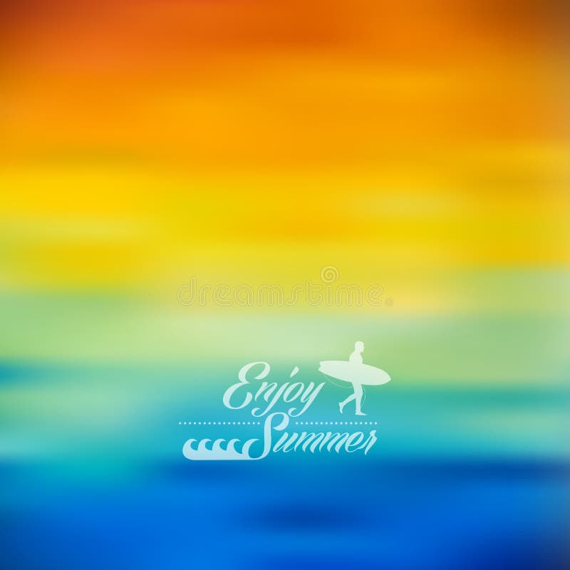 Enjoy Summer colorful blurred background vector illustration