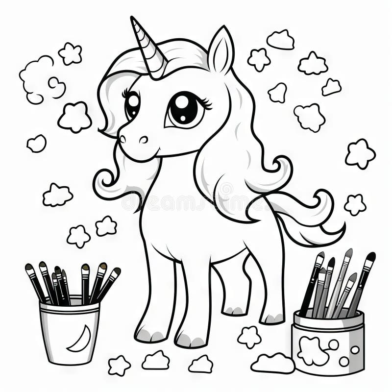 Premium AI Image  Coloring pages for kids to print my little pony coloring  pages generative ai