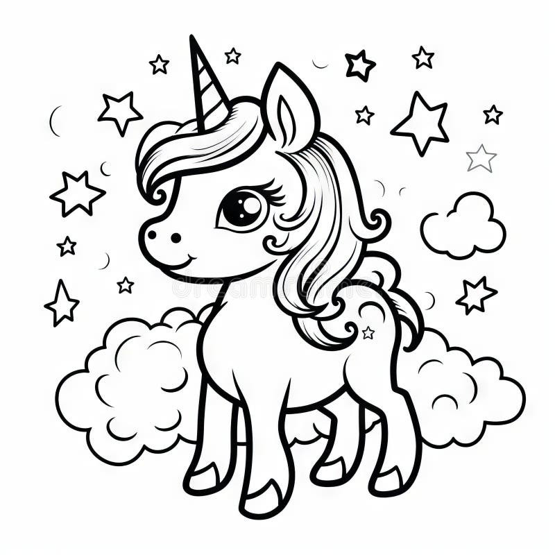 Premium AI Image  Coloring pages for kids to print my little pony coloring  pages generative ai